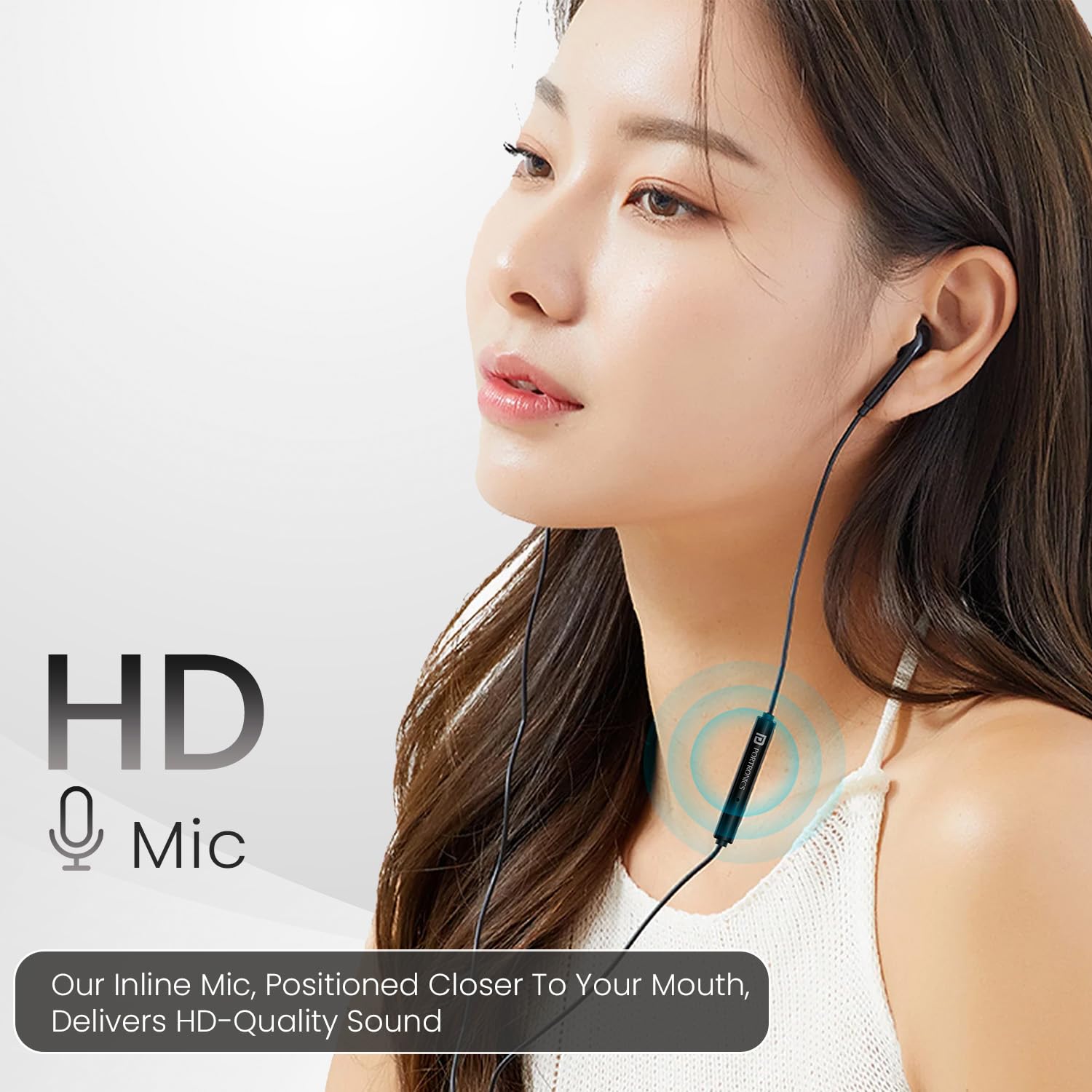 Portronics Conch Theta A in Ear 3.5mm Wired Earphones with In Line HD Mic, Powerful Audio, 14.2mm Dynamic Driver, Unique Earbuds Design, TPE Anti Tangle Wire,In line Controls,Wide Compatibility(Black)