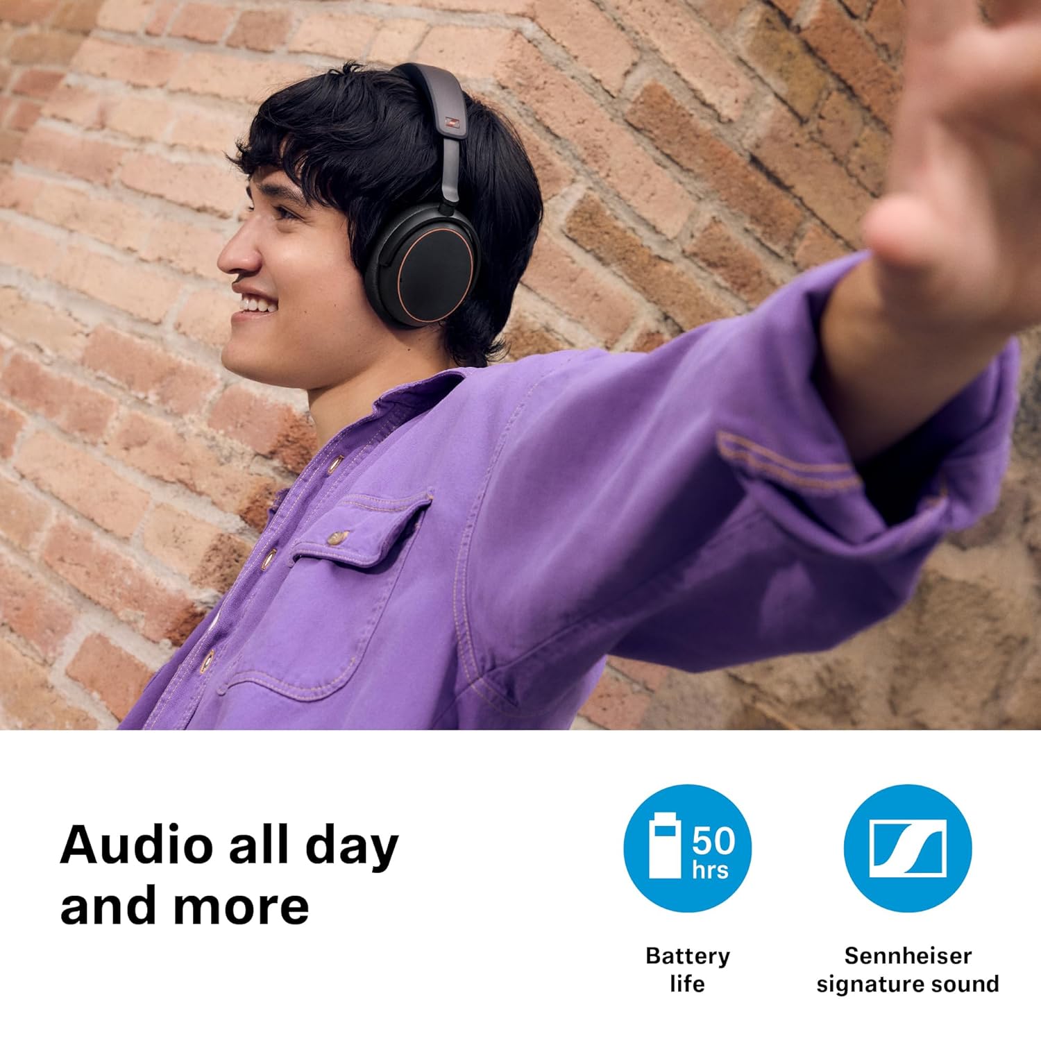 Sennheiser ACCENTUM Wireless Special Edition - Headphones with Hybrid ANC, 50 Hr Battery and Free BTD 600 Bluetooth Dongle Worth â‚¹5,990 Streaming and Crystal Clear Calls, Designed in Germany - Copper