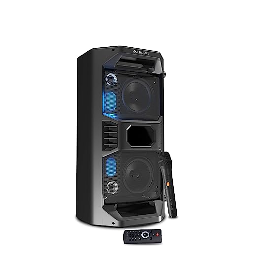 Zebronics Zeb-Space Deck PRO Wireless Bluetooth 40W Boombox Party Portable Speaker Supporting LED Display, RGB Lights, USB, SD Card, AUX, MIC in, FM, TWS & Comes with Wireless MIC + Remote Control.