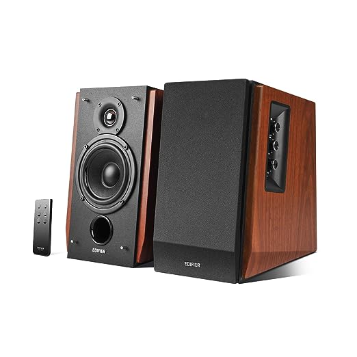 Edifier R1700BT 66 Watt 2.0 Channel Wireless Bluetooth Bookshelf Speaker (Brown)