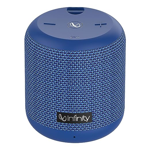 Infinity (JBL Fuze 100, Wireless Portable Bluetooth Speaker with Mic, Deep Bass, Dual Equalizer, IPX7 Waterproof, Rugged Fabric Design (Blue)
